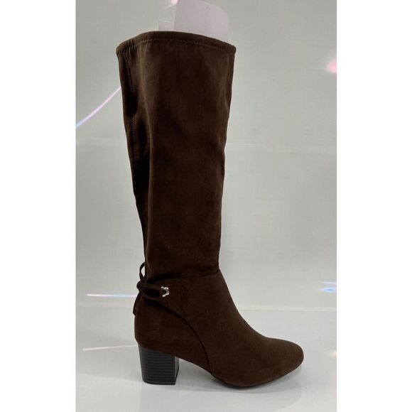 Charter Club Women's Jaccque Tall Stretch Boots - Chocolate 6M - Picture 3 of 8